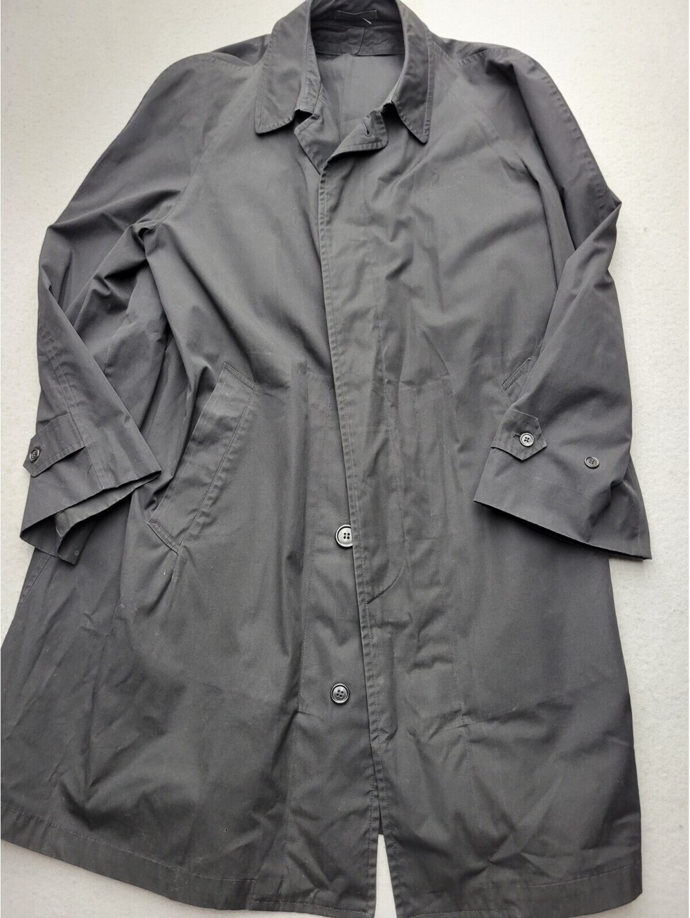 London Fog Women's Coat Medium Black Trench Pockets Collared Buttons Casual